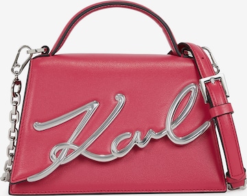 Karl Lagerfeld Τσάντα ώμου ' Signature Small ' σε ροζ: μπροστά