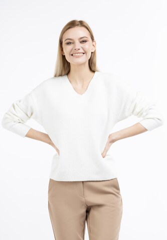 DreiMaster Klassik Sweater 'Zitha' in White: front