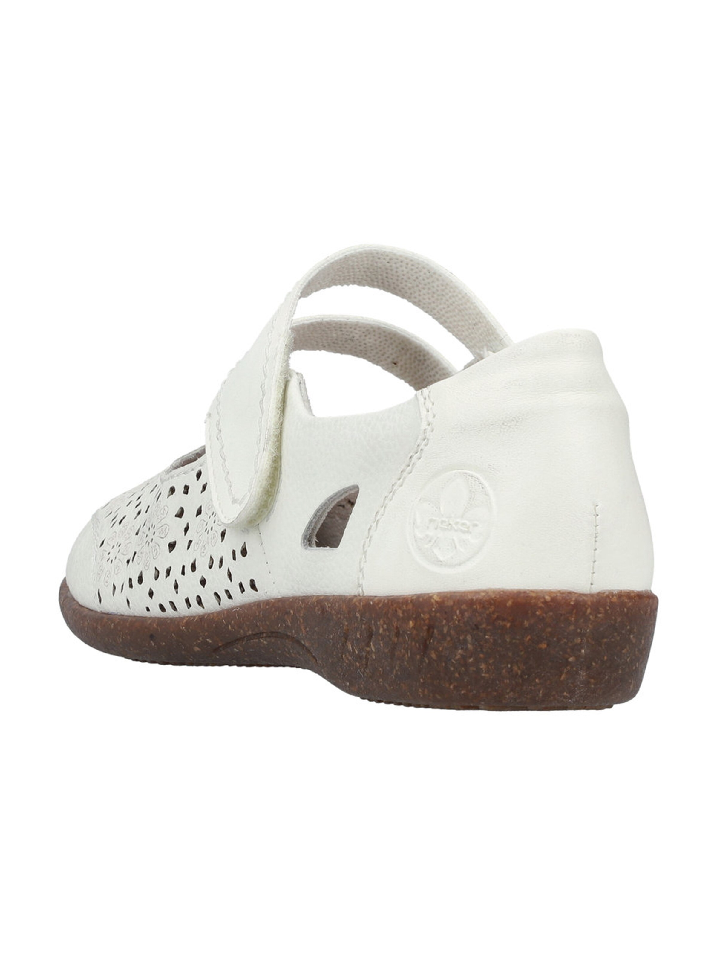 Rieker Ballerinasko med rem i hvid