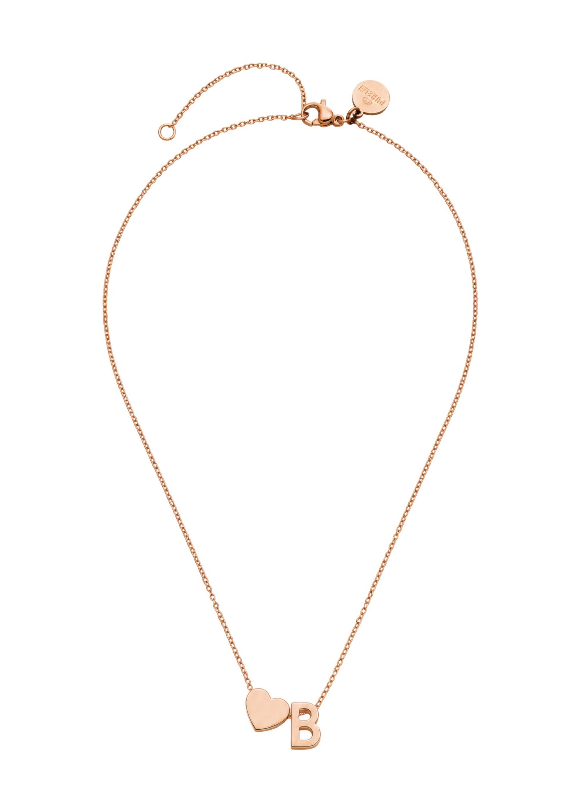 PURELEI - Cadena 'Letter Heart B' en oro: frente