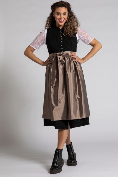 Ulla Popken Dirndl in de kleur Goud / Zwart, Modelweergave