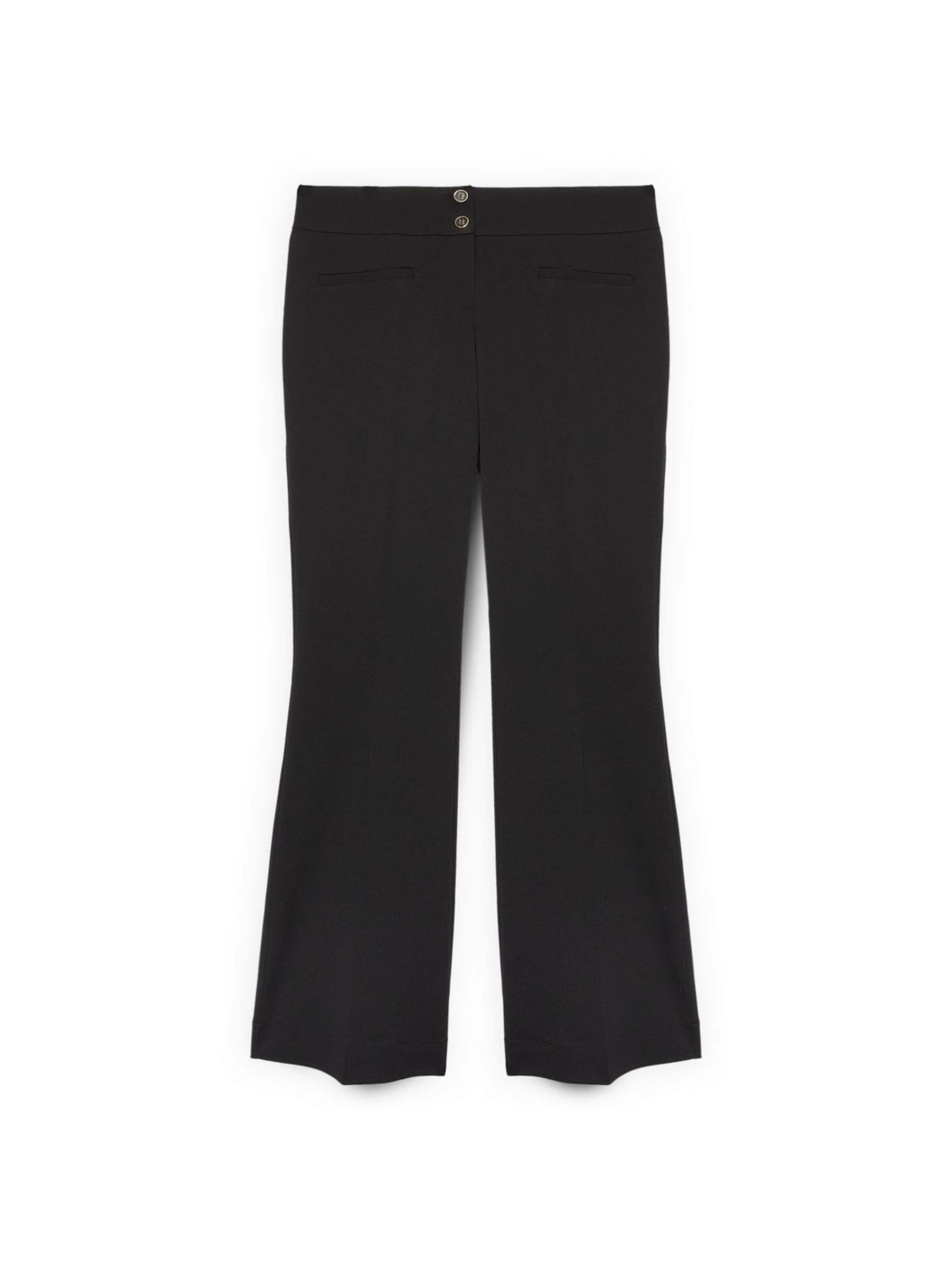 Fiorella Rubino Flared Broek in Zwart: voorkant