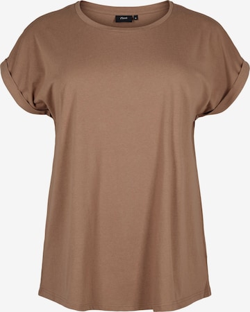 Zizzi Футболка 'Katja' в Коричневый: спереди