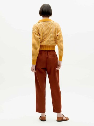 Thinking MU Loose fit Pleat-Front Pants ' Hemp Rina' in Brown
