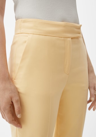 s.Oliver BLACK LABEL Slim fit Pleated Pants in Yellow