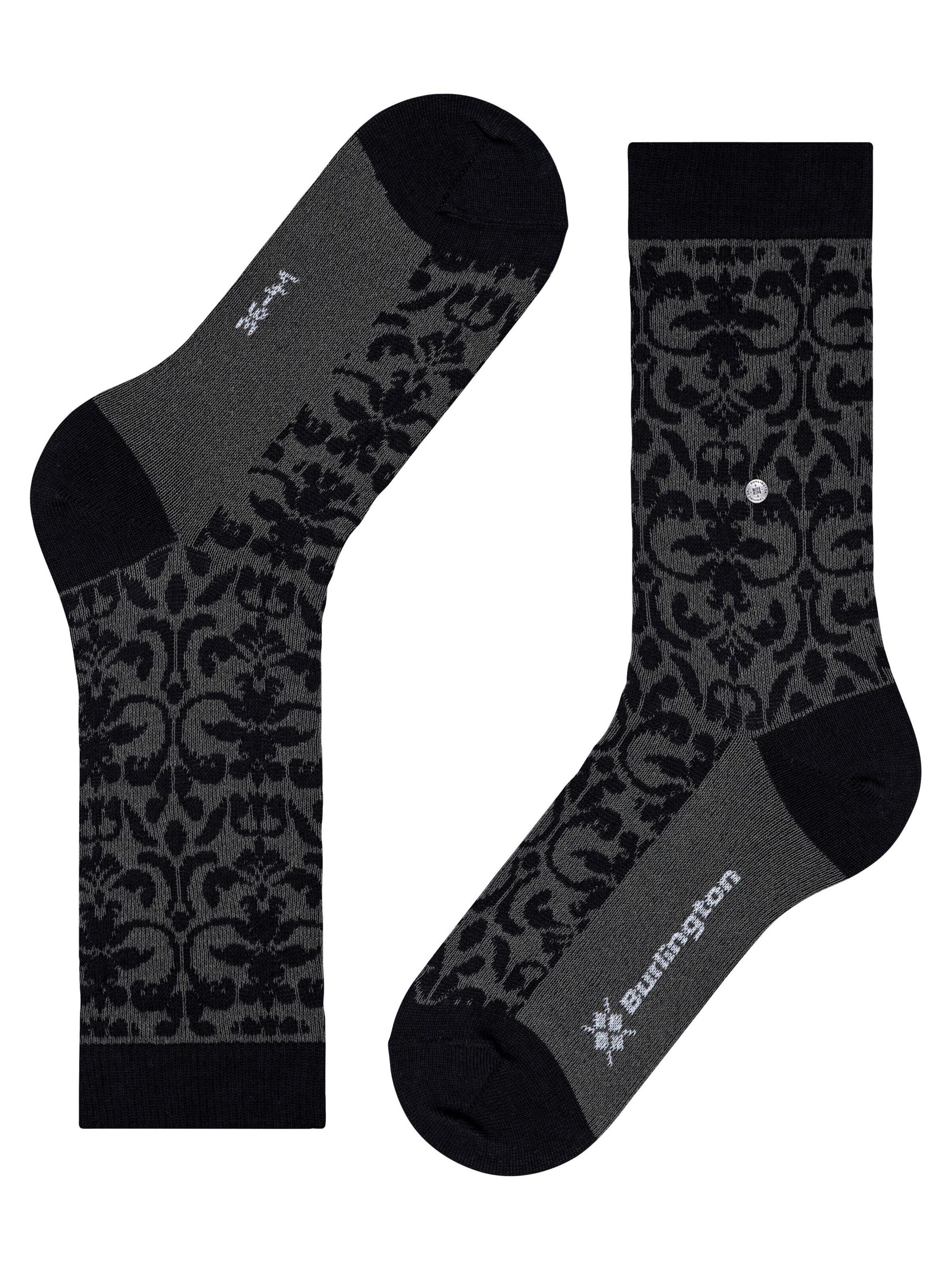 BURLINGTON Socks 'Ornamental' in Black