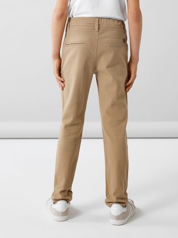NAME IT Regular Trousers 'Silas' in Brown