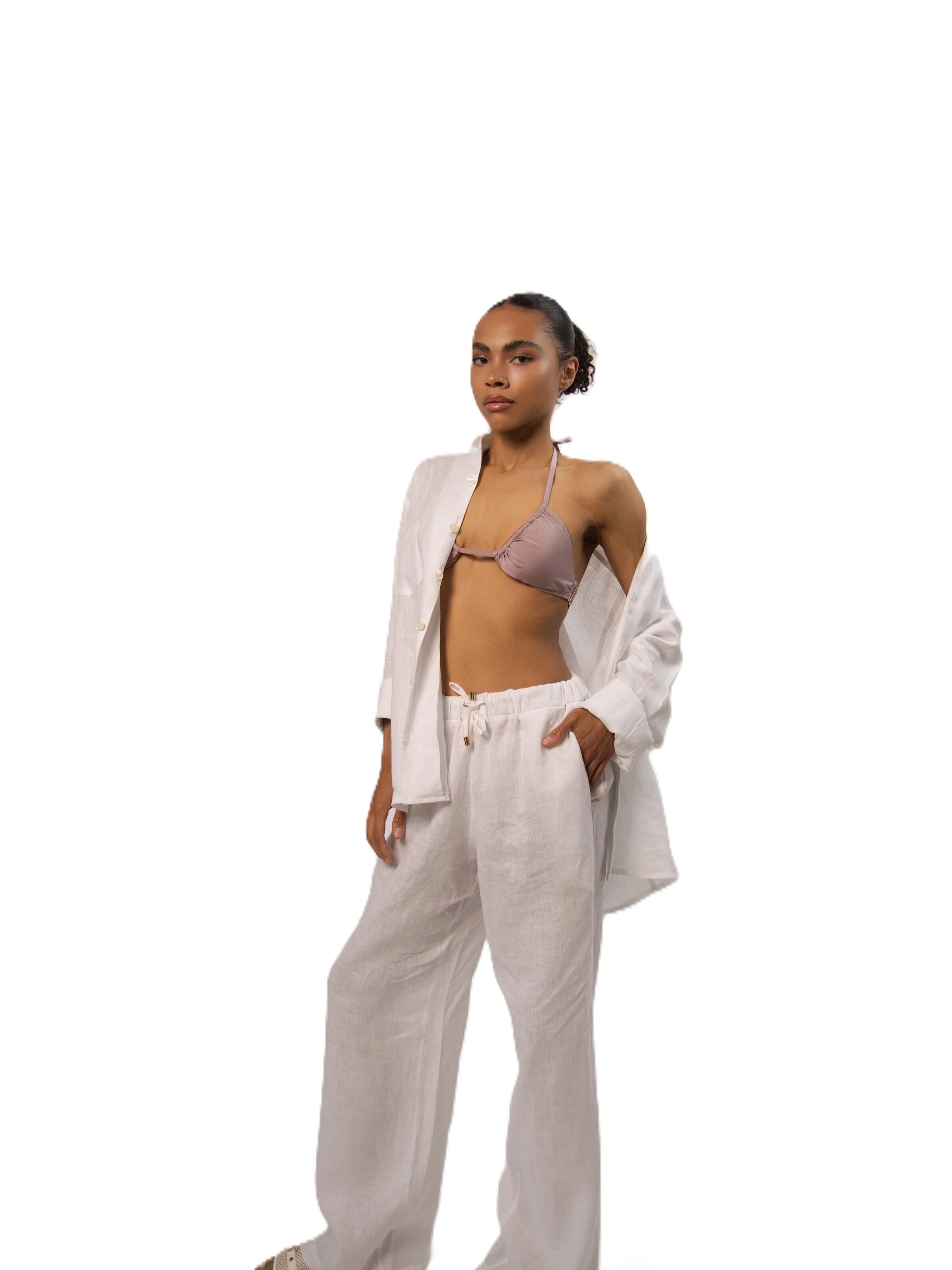 BREEZERA Wide leg Pants in White: front