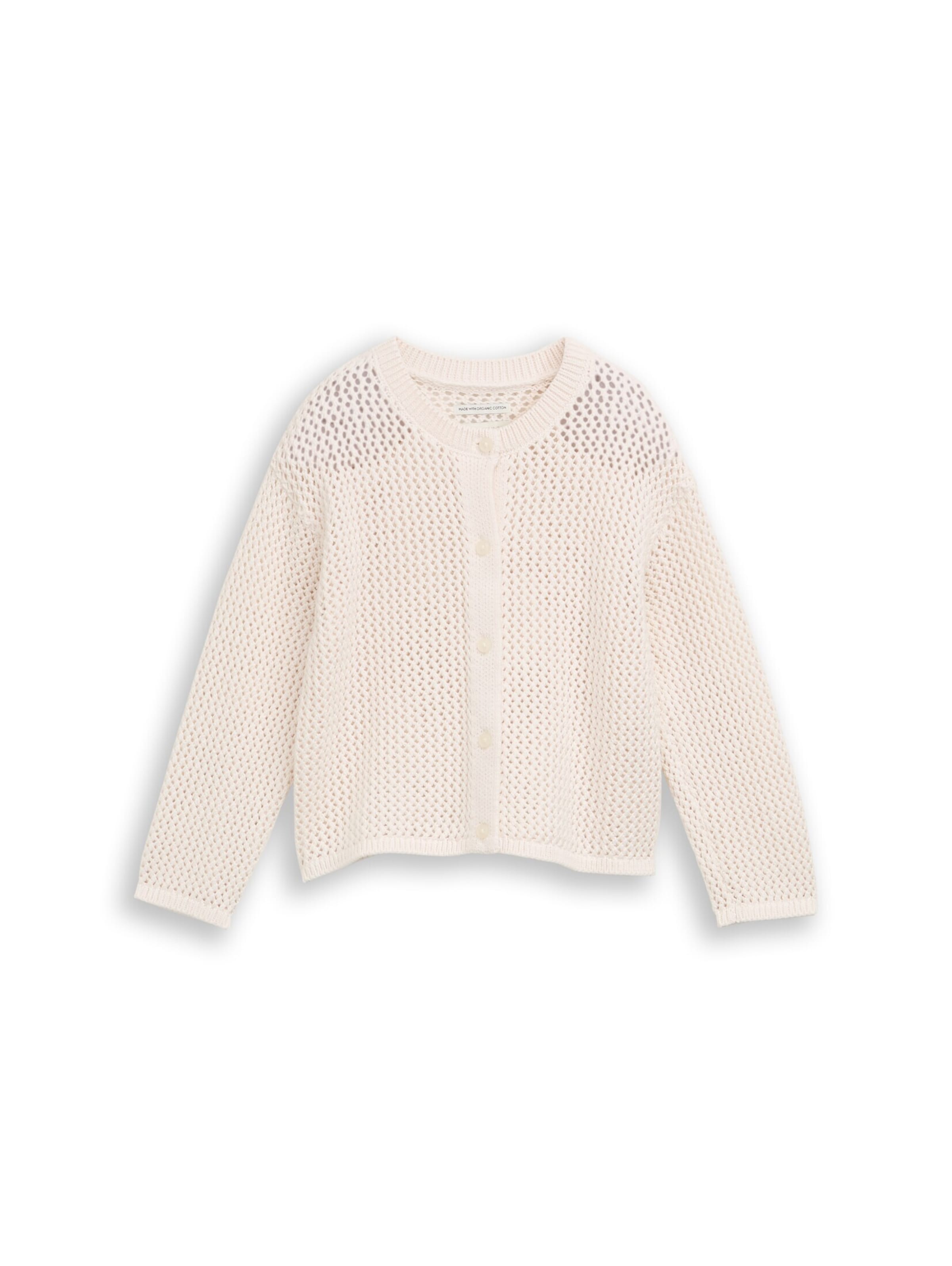 TOM TAILOR Gebreid vest in Wit: voorkant