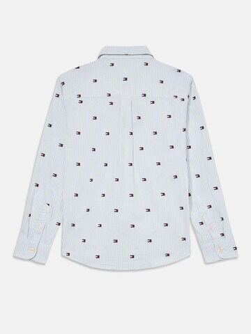TOMMY HILFIGER Shirt 'TOMMY HILFIGER – Camicia Ithaca Flag Neonato in Cotone Elasticizzato – Azzurra' in Weiß