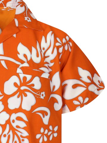King Kameha Shirt 'Hibiscus' in Orange