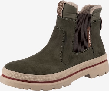 TOM TAILOR Chelsea Boots in Green: front