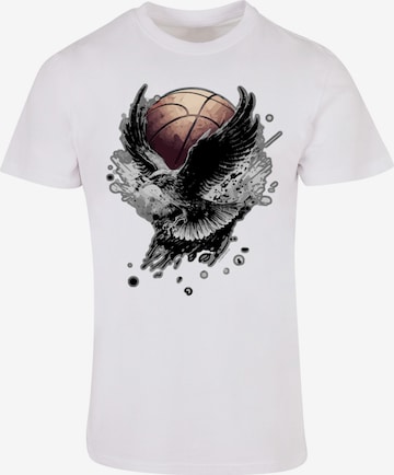 F4NT4STIC Shirt 'Basketball Adler' in Wit: voorkant