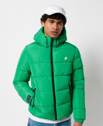 Superdry Winterjas in Groen: voorkant