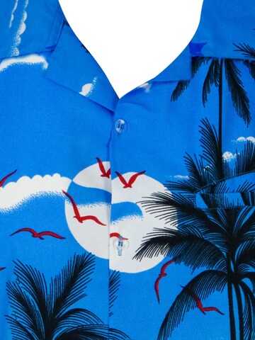King Kameha Shirt 'Beach' in Blue