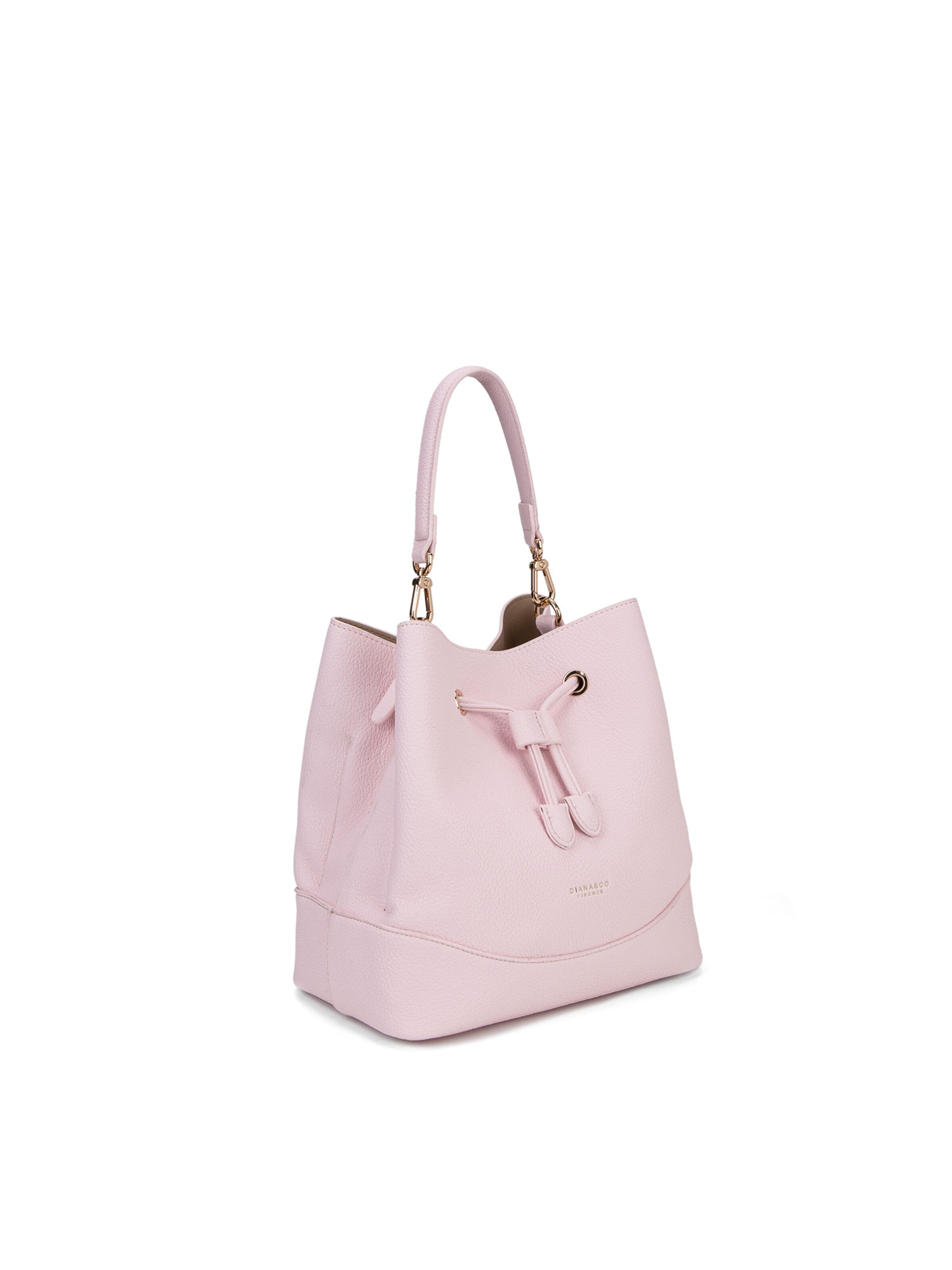 Borsa a mano 'Borsa a Mano Donna Vegan Leather con Coulisse e Tracolla Rimovibile' di Diana&Co. in rosa