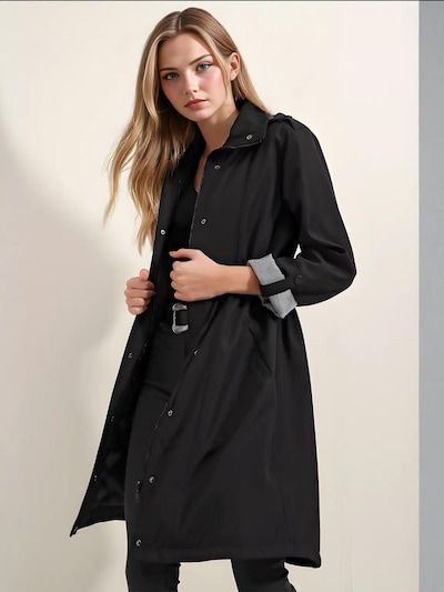 Bigdart Manteau mi-saison en noir, Vue avec produit