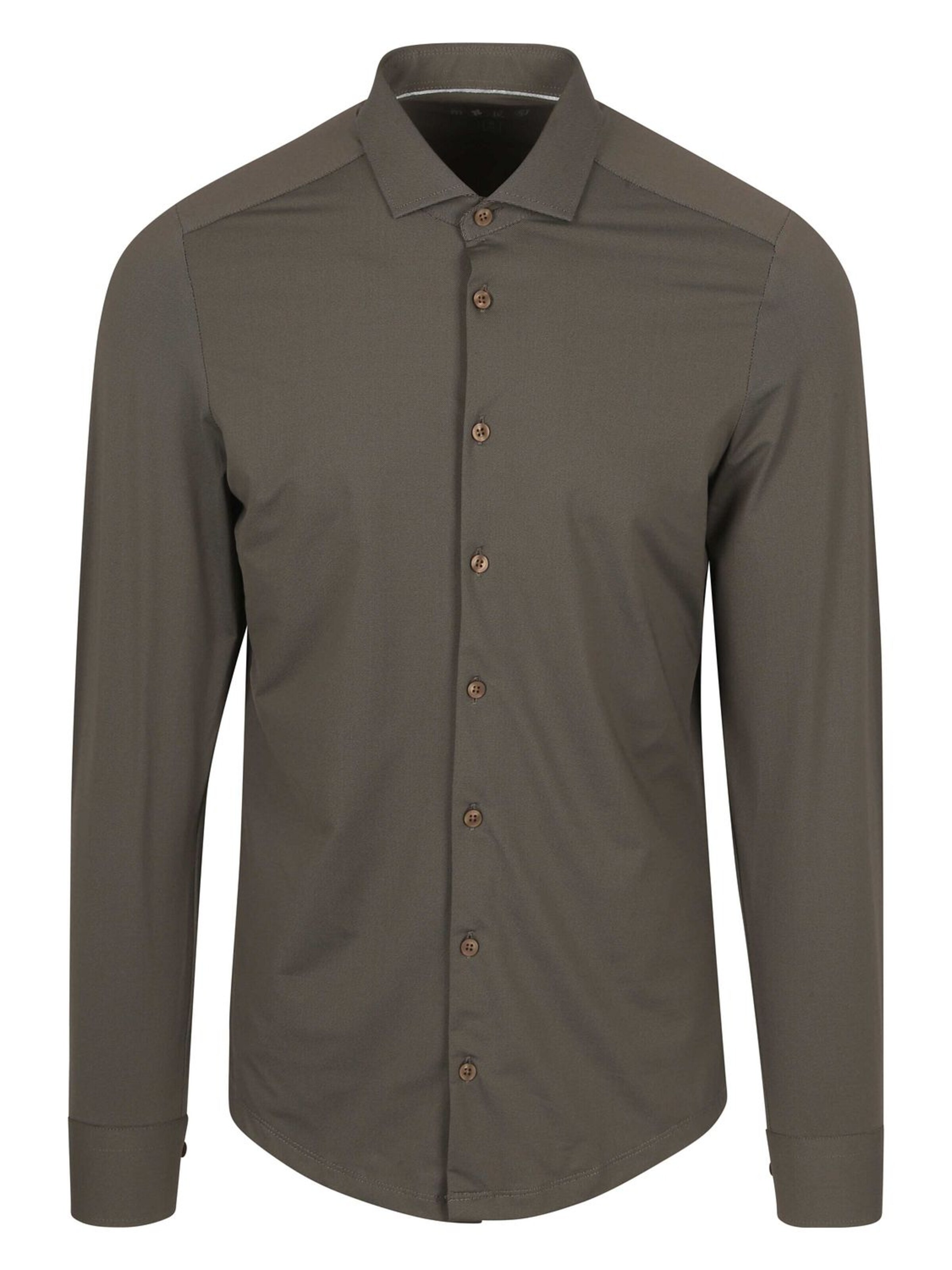 PURE Slim fit Button Up Shirt in Brown: front