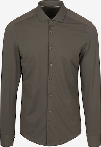 PURE Slim fit Button Up Shirt in Brown: front