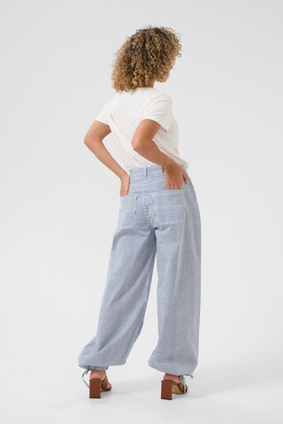 Cream Tapered Trousers 'Berta' in Blue