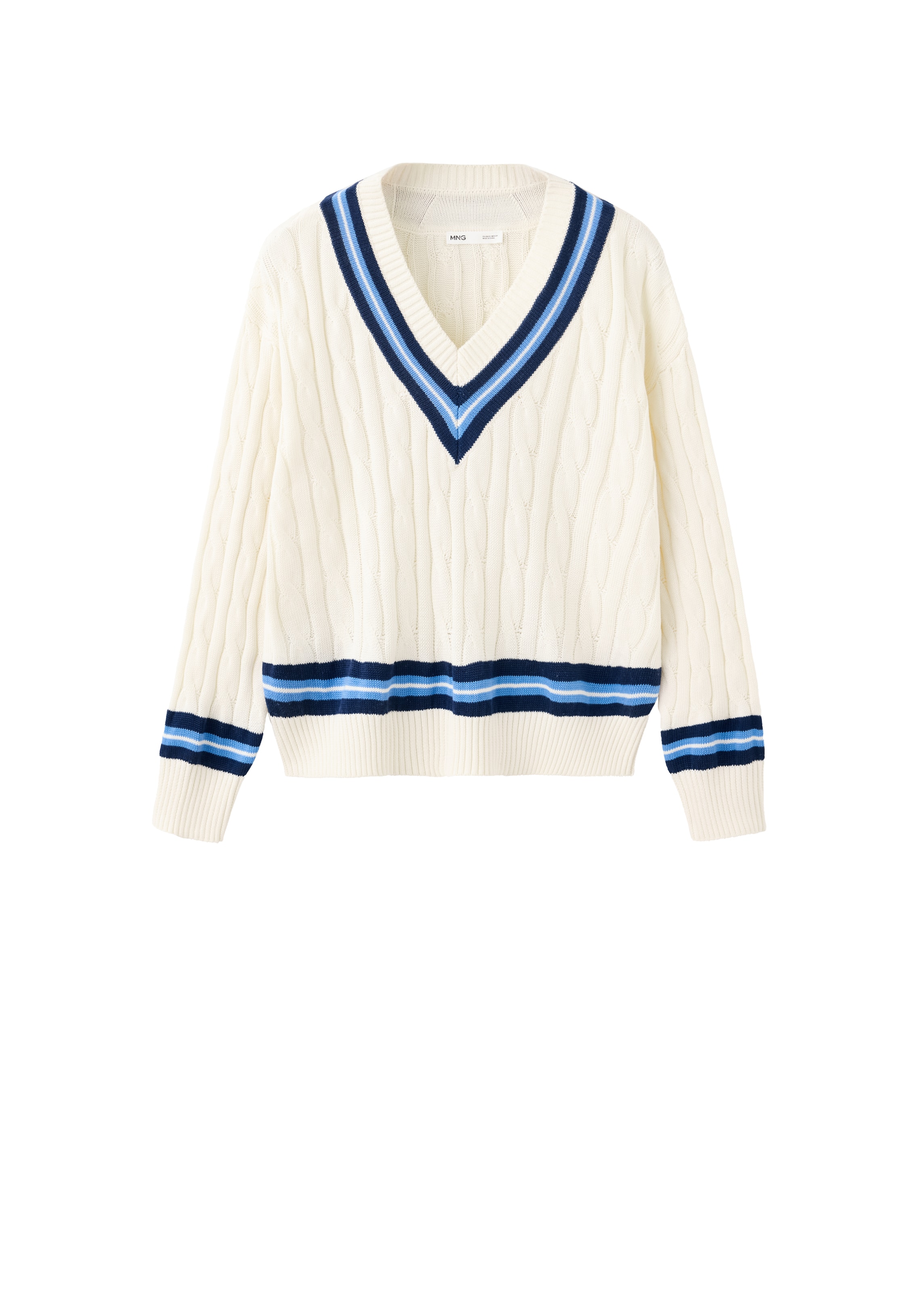 MANGO Pullover 'LEAGUE' i beige: forside