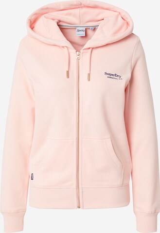 Superdry Zip-Up Hoodie 'Essential' in Pink: front