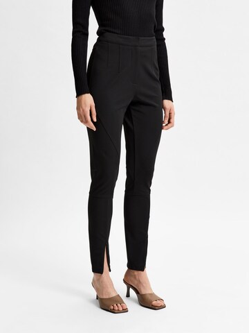 Coupe slim Pantalon 'Paddy' SELECTED FEMME en noir : devant