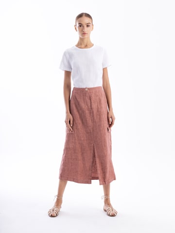 Haris Cotton Skirt in Brown