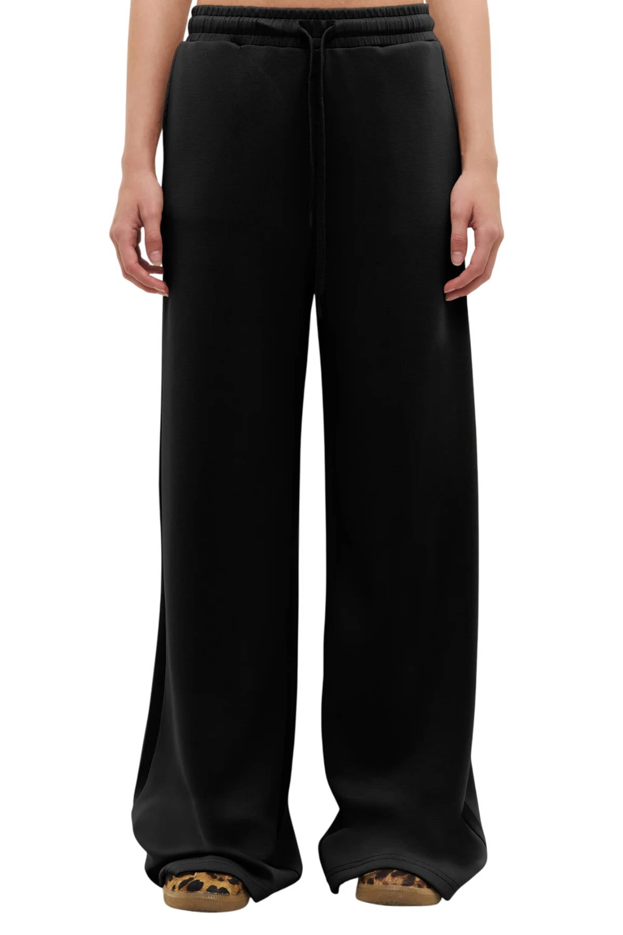 No Matter What Wide leg Broek in Zwart: voorkant