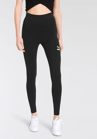 PUMA Skinny Leggings in Black: front