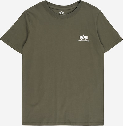 ALPHA INDUSTRIES Shirt in de kleur Olijfgroen / Wit, Productweergave