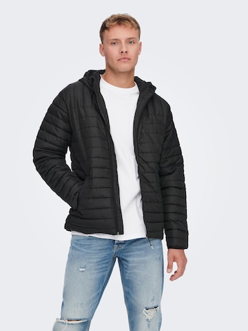 Only & Sons Between-Season Jacket 'Piet' in Black: front