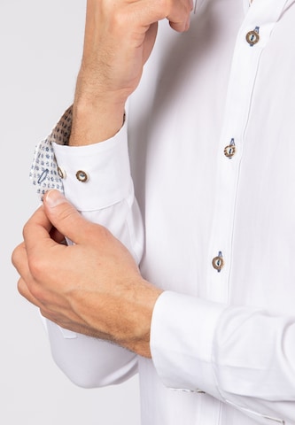 STOCKERPOINT Comfort fit Traditional Button Up Shirt 'Peter' in White