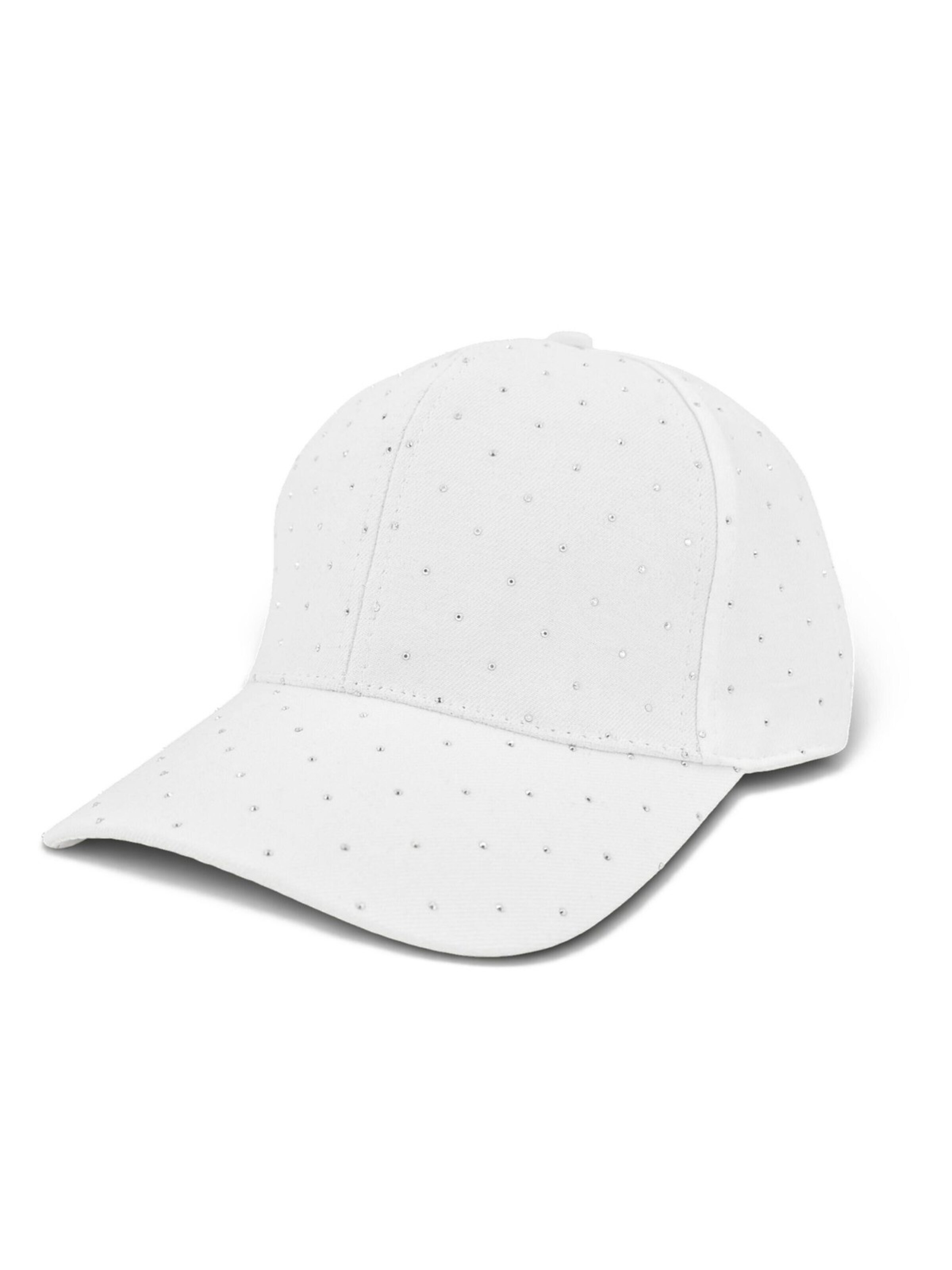 styleBREAKER Cap 'Baseball Cap Strass Glitzer Steine' in White: front