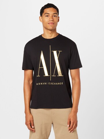 ARMANI EXCHANGE - Camiseta en negro: frente