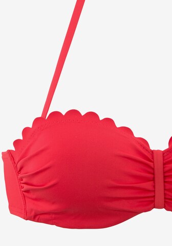 LASCANA Bandeau Bikinitop in Rot