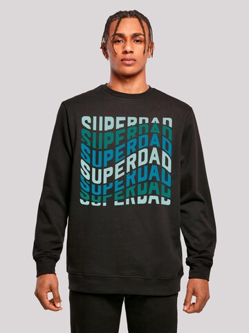 F4NT4STIC Sweatshirt 'Super Dad Retro Trend Vatertags Design Für Papas' in Zwart: voorkant