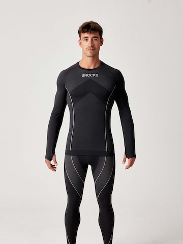 SNOCKS Base Layer in Schwarz: Vorderseite