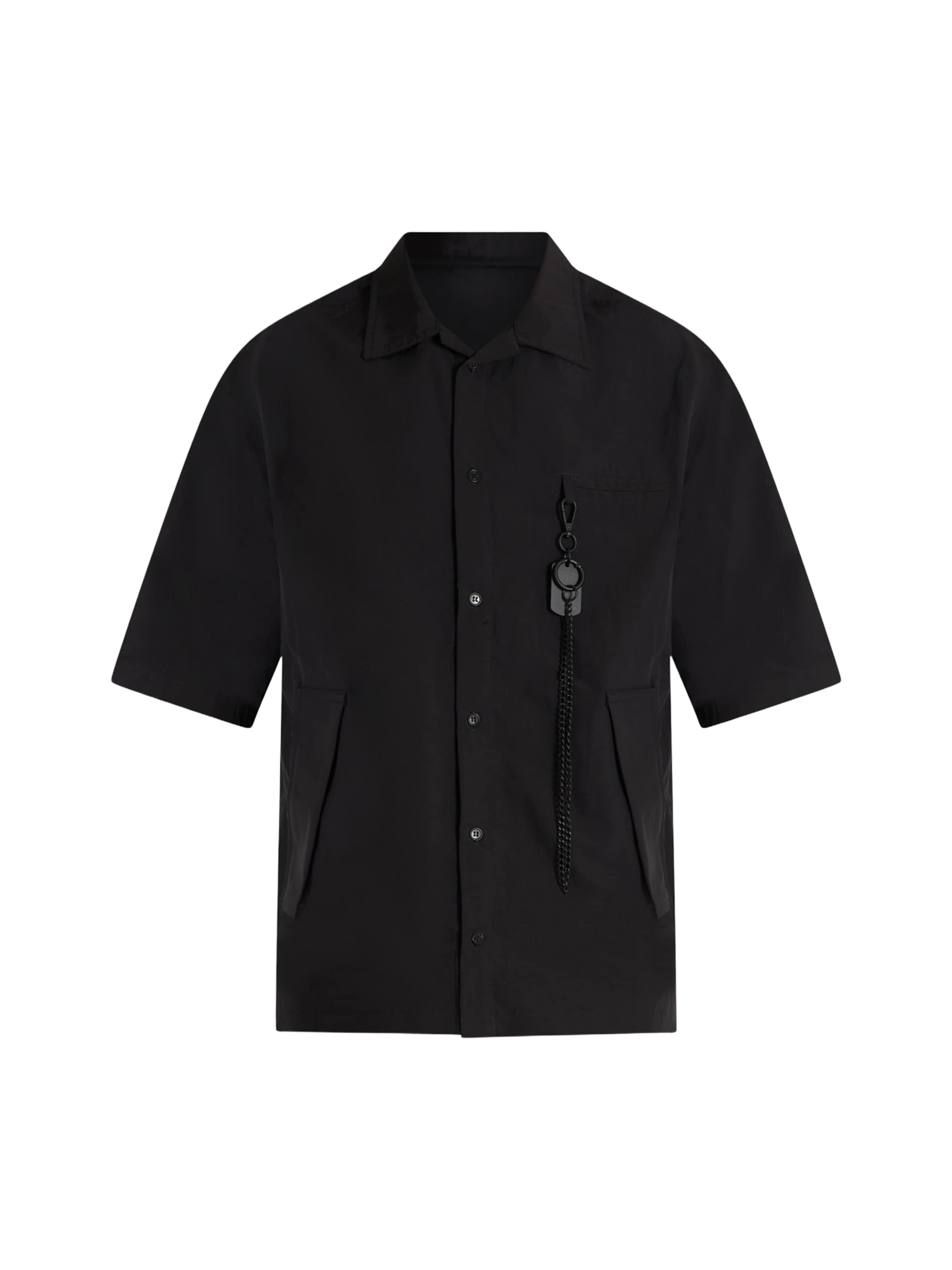 DARK LABEL Regular fit Overhemd in Zwart: voorkant