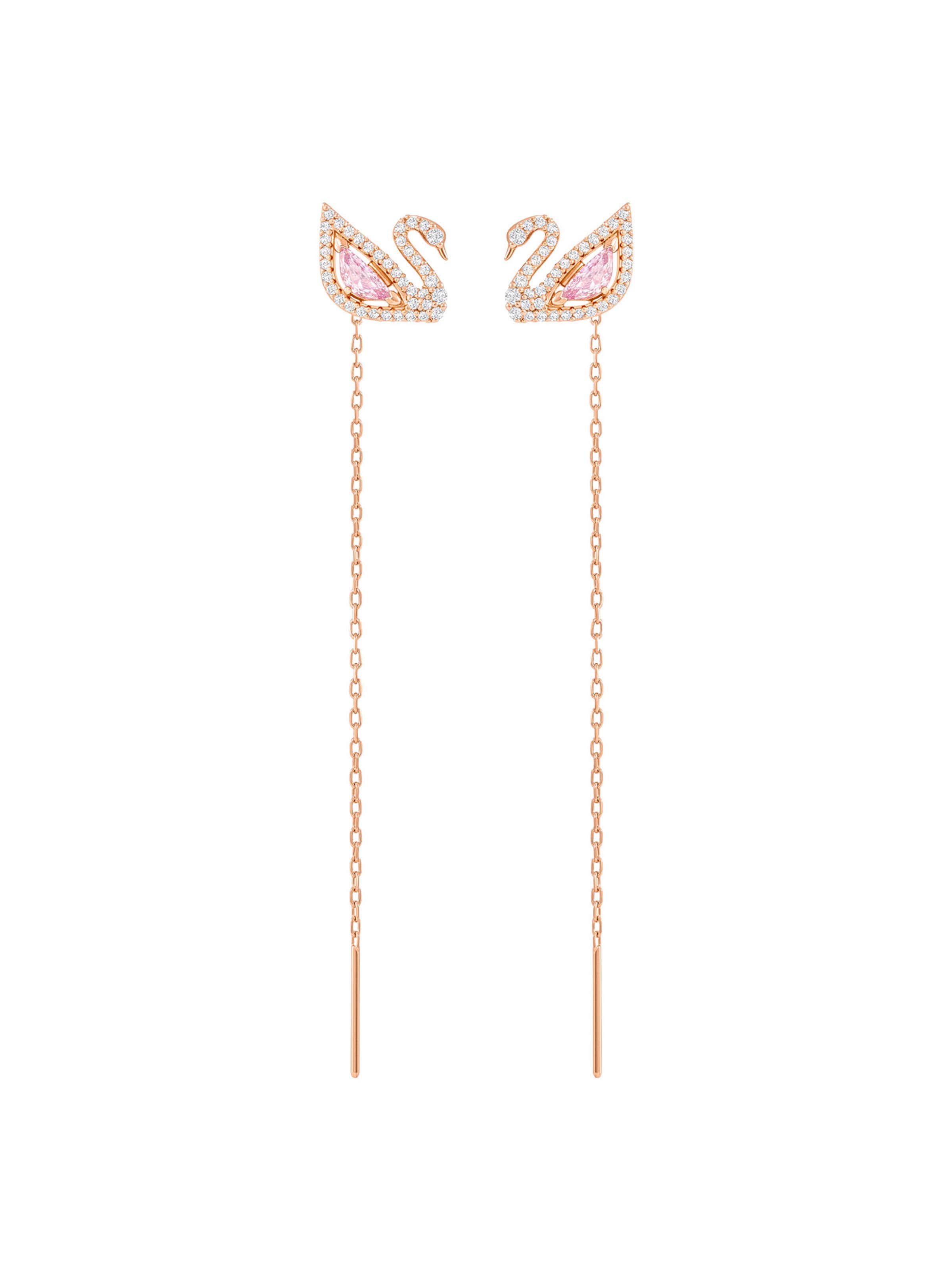 Swarovski Kolczyki 'Swan' w kolorze różowy: przód