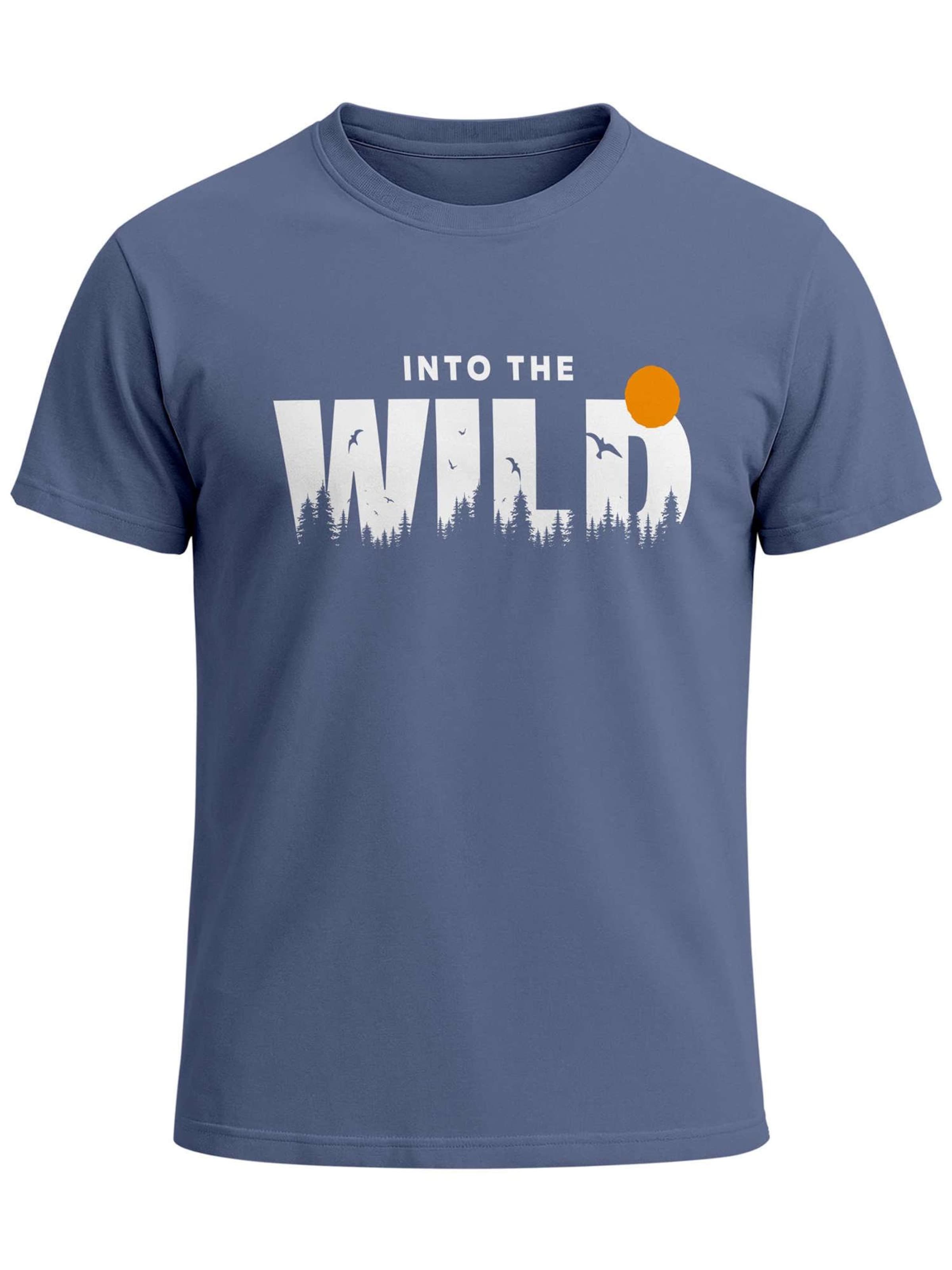 Neverless Shirt 'Into the Wild' in Blue: front
