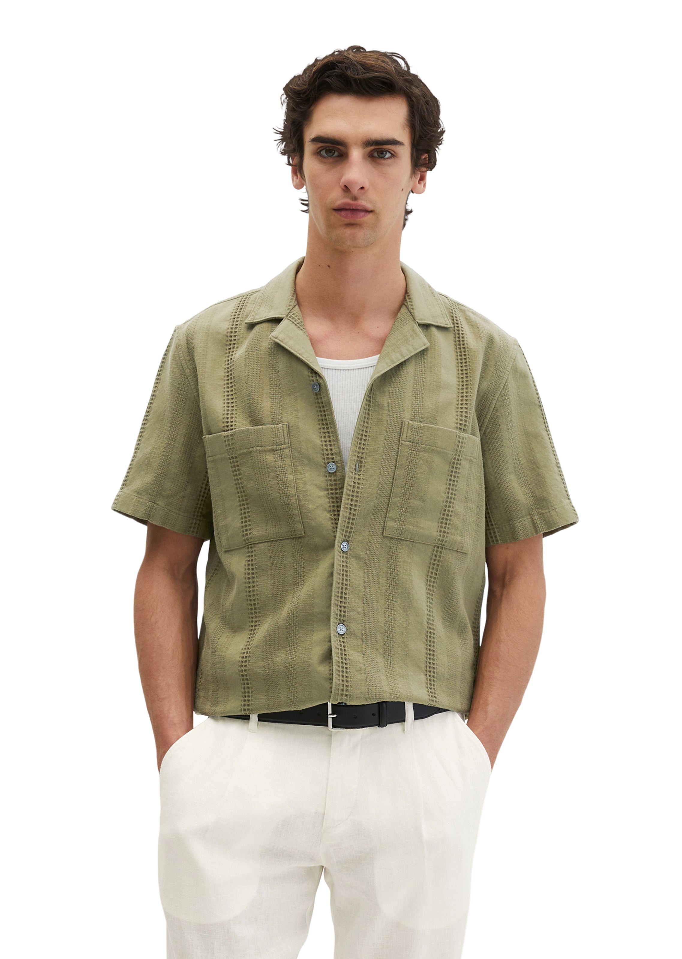 Marc O'Polo Regular Fit Hemd in Grün: Vorderseite