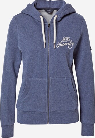 Superdry Zip-Up Hoodie in Blue: front