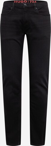 HUGO Slimfit Jeans 'HUGO 734' in Zwart: voorkant