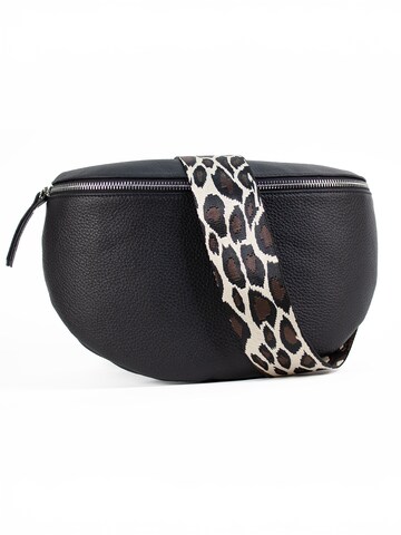 lePelou Gürteltasche 'SERENA large' in Schwarz: Vorderseite