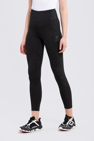 Skinny Pantalon de sport Rukka en noir : devant