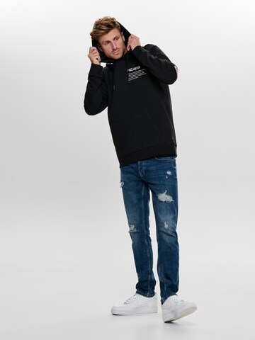 Only & Sons Sweatshirt 'Space' in Black