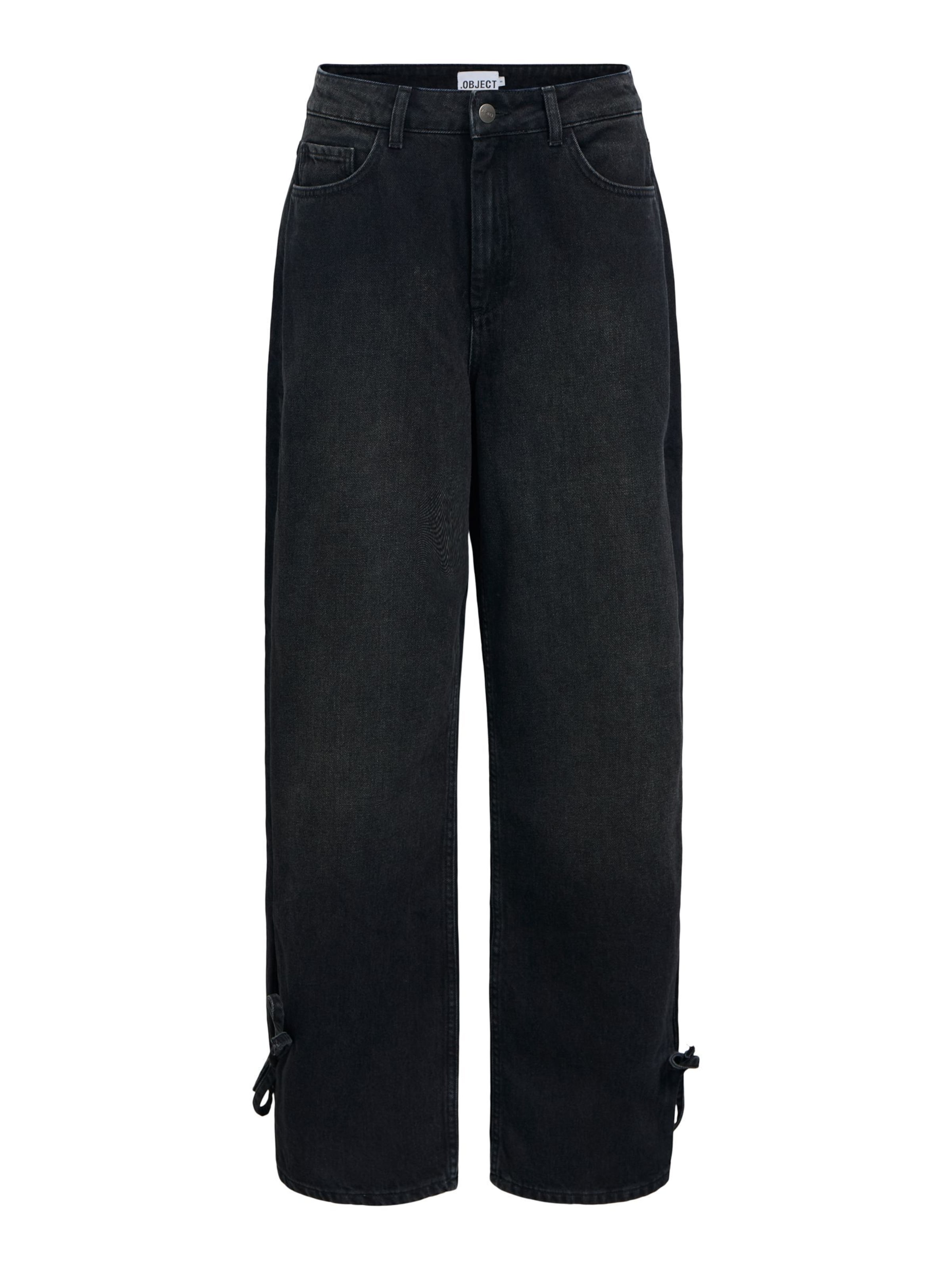 Wide Leg Jean OBJECT en noir : devant