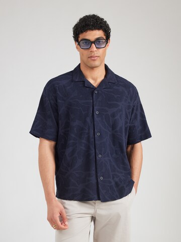 BOSS Классический крой Рубашка 'We_Flower' в Синий: спереди