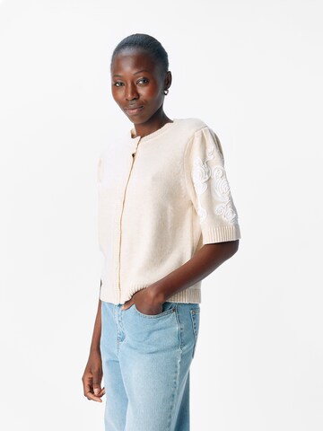 OBJECT Cardigan 'OBJJANE' i hvid: forside